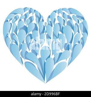 Vecteur éléments bleus stylisés du coeur. Saint-Valentin Illustration de Vecteur