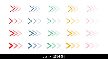 Icône de jeu de flèches. Symboles fléchés de couleur. Vecteur isolé par flèche. Illustration de Vecteur