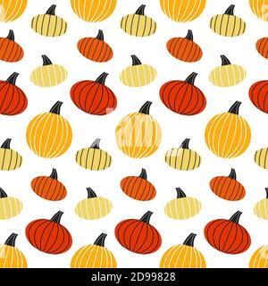 Motif géométrique sans couture de citrouille de Thanksgiving Illustration de Vecteur