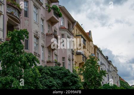 Paysage de bâtiments résidentiels à Berlin Schoneberg Allemagne Banque D'Images