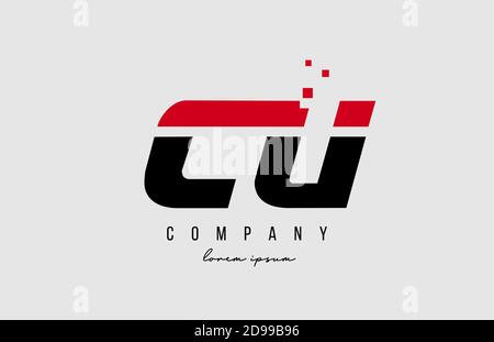 combinaison de lettres et de logos en rouge et noir. Design d'icône créatif pour les entreprises et les entreprises Illustration de Vecteur