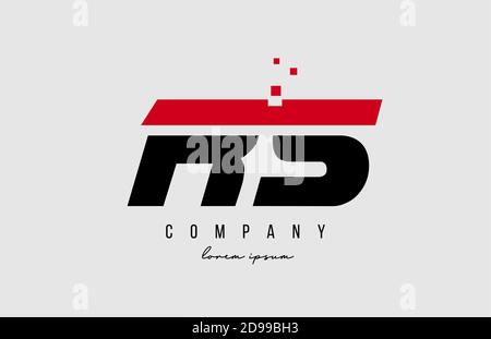 combinaison de lettres de l'alphabet rs en rouge et en noir. Design d'icône créatif pour les entreprises et les entreprises Illustration de Vecteur