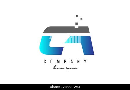 CA C COMBINAISON de lettres et de logos en bleu et gris. Design d'icône créatif pour les entreprises Illustration de Vecteur