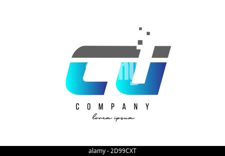 COMBINAISON DE lettres DE L'alphabet C U CU en bleu et gris. Design d'icône créatif pour les entreprises Illustration de Vecteur