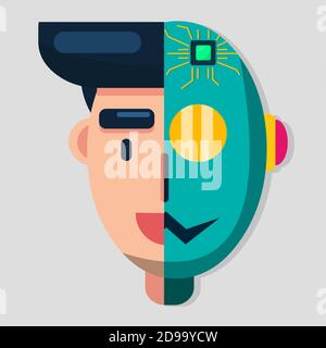 illustration vectorielle du symbole de concept de robot humain Illustration de Vecteur