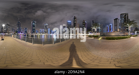 Vue panoramique à 360° de Marina Dubai, Émirats Arabes Unis