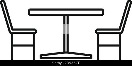 France Street café meubles icône, style contour Illustration de Vecteur