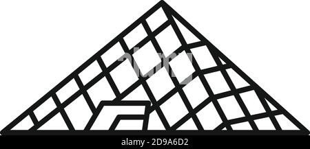 Icône pyramide en verre français, style contour Illustration de Vecteur