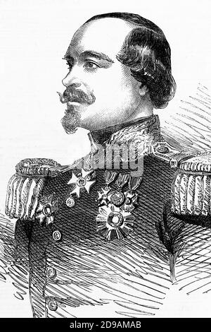 François certain de Canrobert, maréchal français. Guerre de Crimée. 1809-1895. Illustration ancienne. 1857. Banque D'Images