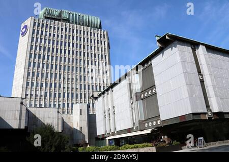 Années 1970 Architecture brutaliste à Ljubljana Banque D'Images