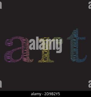 word art fait de cercles bulles avec beau dégradé sur fond noir foncé. Illustration vectorielle Illustration de Vecteur