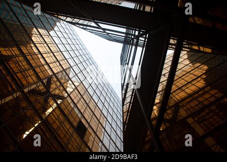 Détail de la façade du terminal maritime de Chine dans le quartier Tsim Sha Tsui, Hong Kong - Chine Banque D'Images