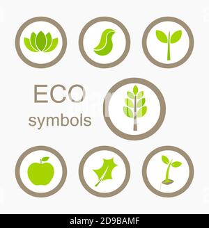 Symboles écologiques verts. Illustration vectorielle Illustration de Vecteur