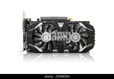 Carte graphique vidéo isolée sur blanc. Banque D'Images