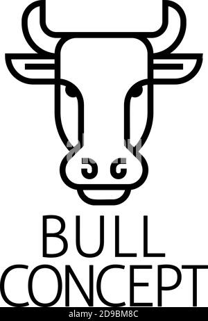 Concept d'icône d'étiquette de signe Bull Illustration de Vecteur