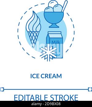 Icône concept crème glacée turquoise Illustration de Vecteur