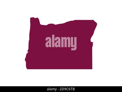 Carte de l’Oregon Banque D'Images