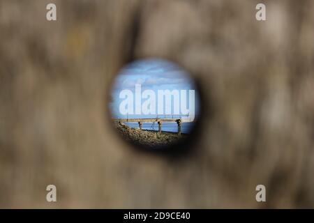 Trou à travers le bois Banque D'Images