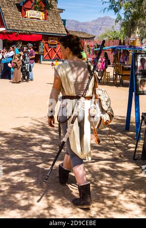 Festival de la Renaissance de l'Arizona et marché artisanal, Rey of Star Wars - la Force s'éveille Banque D'Images