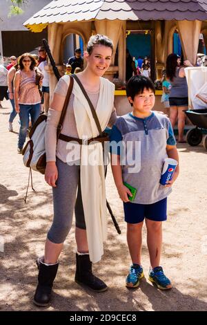 Festival de la Renaissance de l'Arizona et marché artisanal, Rey of Star Wars - la Force s'éveille Banque D'Images