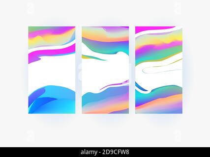 Fond vertical de modèle multicolore coloré. Bannière de couleur liquide. Formes fluides composition futuriste. Illustration de Vecteur