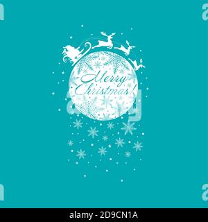 Le Père Noël manne un renne. Joyeux Noël. Carte postale de fête. Illustration vectorielle Illustration de Vecteur