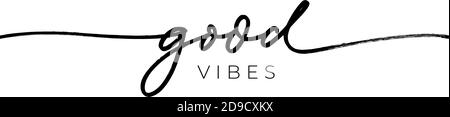Bon texte vectoriel de style de ligne de vibes. Illustration de Vecteur