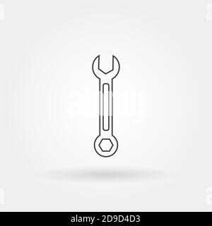 clé unique icône isolée avec style de ligne ou de contour moderne Illustration de Vecteur