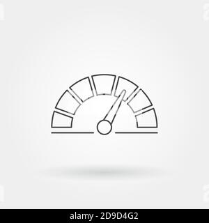 indicateur de vitesse unique icône isolée avec style moderne de ligne ou de contour Illustration de Vecteur