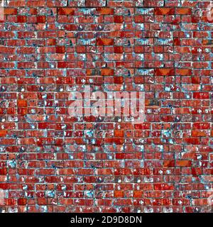 La texture du mur de briques rouges vieillies parfaitement raccordable Banque D'Images