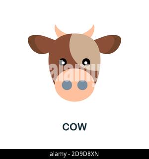 Icône vache. Un élément simple de la collection d'animaux domestiques. Icône Creative Cow pour la conception Web, les modèles, les infographies et bien plus encore Illustration de Vecteur