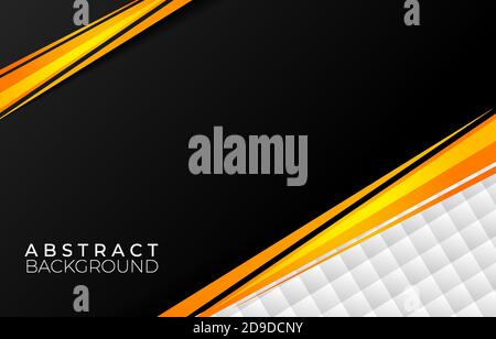 arrière-plan abstrait noir et jaune élégant design avec motif blanc Illustration de Vecteur