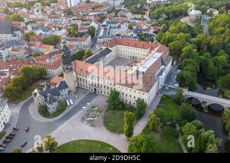 Vue aérienne du palais de la ville de Weimar Banque D'Images