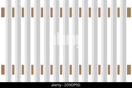 Clôture blanche dans le style de plat sur un fond blanc. Illustration vectorielle. SPE 10 Illustration de Vecteur