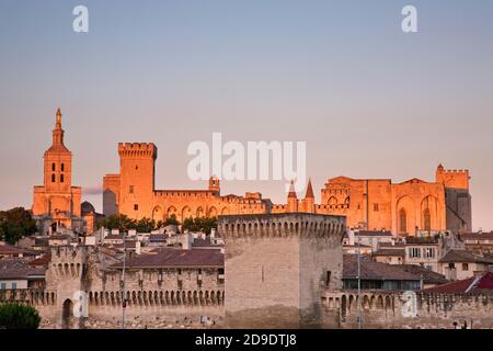 Géographie / Voyage, France, Avignon, vue sur le Palais Papal et la cathédrale notre-Dame, droits-supplémentaires-déstockage-Info-non-disponible Banque D'Images