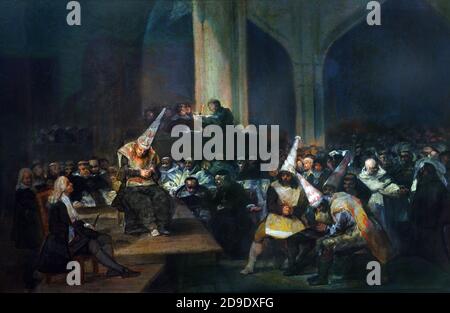 Le Tribunal de l'Inquisition, également connu sous le nom de Cour de l'Inquisition ou scène de l'Inquisition, 1812-1819 Francisco José de Goya y Lucientes 1746 – 1828 Espagne, espagnol, Banque D'Images