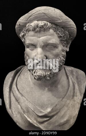 Argytas - Arquita de Taranto 428–347 BC ( autrefois identifié comme Argytas, maintenant considéré comme Pythagoras ) grec, Grèce, Sculpture, Portrait, ( plâtres du 18ème siècle du Musée Herculanense pour Carlos III ) Banque D'Images