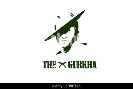 Logo de l'armée de Gurkha. Illustration du logo de l'armée de Gurkha.Brigade de Gurkha. Banque D'Images