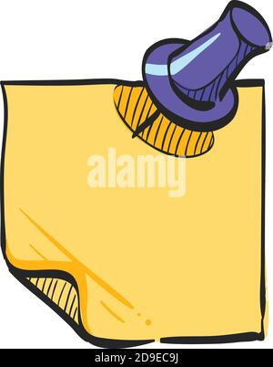 Icône de pense-bête dans la mise en plan couleur. Message de rappel sur l'horaire travail d'équipe fournitures de bureau Illustration de Vecteur