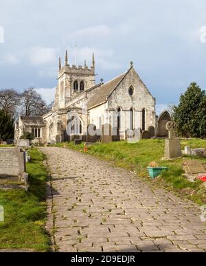 All Saints' église située à Sherburn in Elmet, West Yorkshire Banque D'Images