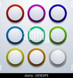 Ensemble d'icônes de cercle coloré et moderne Vector. Illustration de Vecteur