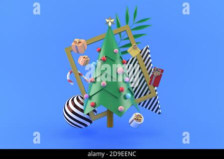 Illustration 3d pour les fêtes du nouvel an et de Noël Banque D'Images