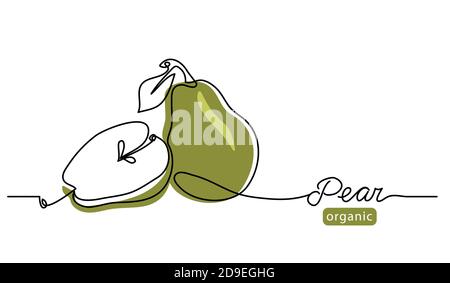 Illustration de la ligne vectorielle minimale PEAR. Illustration de dessin à une seule linéarte avec lettrage de poire organique Illustration de Vecteur