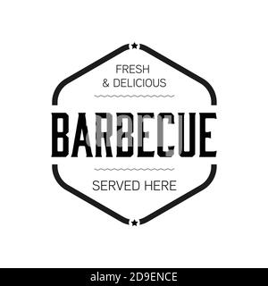 Affiche barbecue vintage timbre noir Illustration de Vecteur