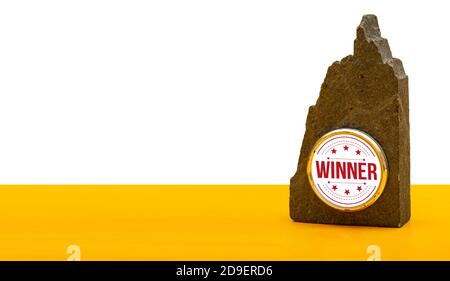 Bannière du prix du gagnant avec espace de texte à gauche - réalisation concept Banque D'Images