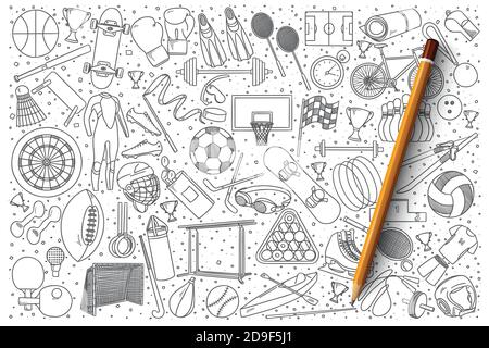 Ensemble de sport à effet vectoriel Illustration de Vecteur