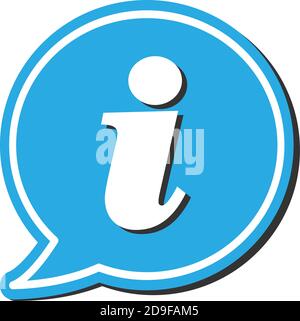 symbole ou icône d'information, bulle vocale avec illustration vectorielle de la lettre i. Illustration de Vecteur