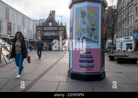 Glasgow, Écosse, Royaume-Uni. 5 novembre 2020. Le programme de fureur du coronavirus a été prolongé jusqu'en mars 2021. Credit: SKULLY/Alay Live News Banque D'Images