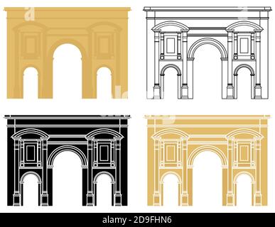 Arche de Trajan à Timgad, Algérie Illustration de Vecteur