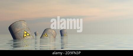 Fûts toxiques - 3D render Banque D'Images